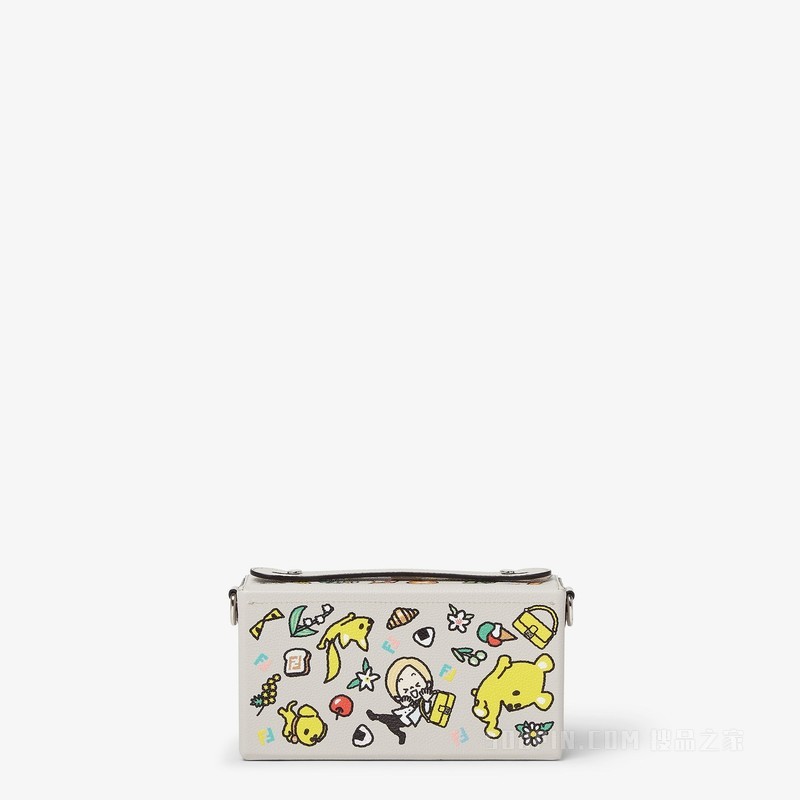 Silvia And The Baguette Baguette Soft Trunk手袋 拼色印花浅灰色皮革手袋