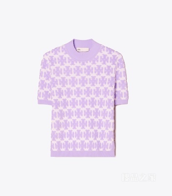 T Monogram 高领 T 恤 鲜亮薰衣草色