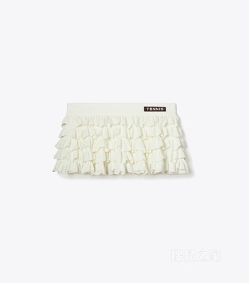 弹力型迷你网球裙 雪花白