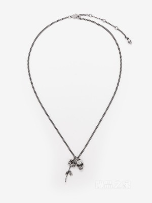 Skull & Dipped Rose项链