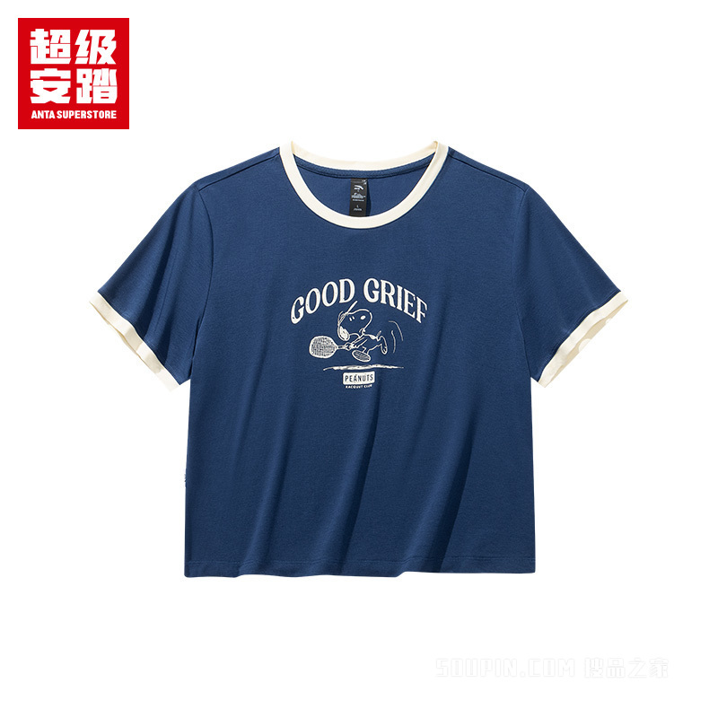 超级安踏跨界联名女子遮热凉感短袖针织衫