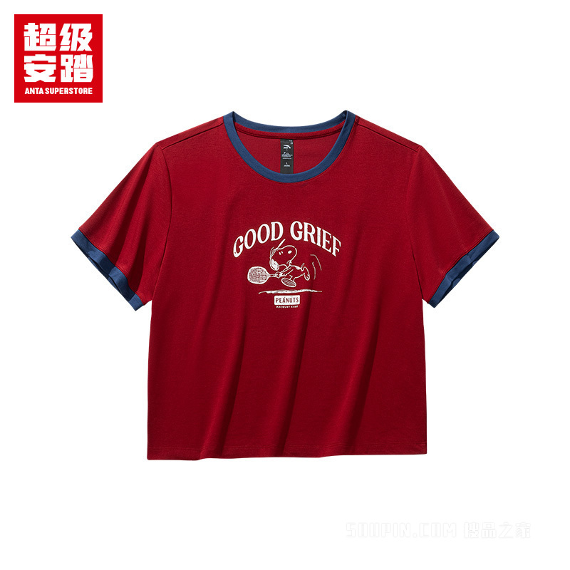 超级安踏跨界联名女子遮热凉感短袖针织衫
