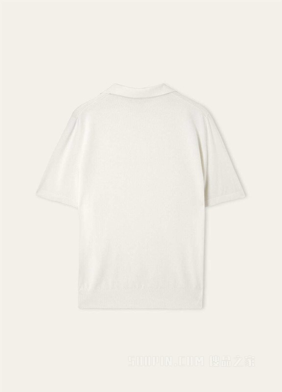 男士无纽扣 Polo 衫 棉 , 桑蚕丝