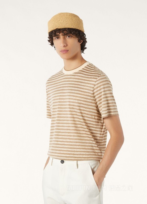 Elvo 男士T恤 亚麻, 桑蚕丝