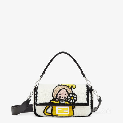 FENDI　手袋 FENDI/芬迪】手提包黑色皮革和布料手袋7VA578ALKAF0R2A-搜品之家