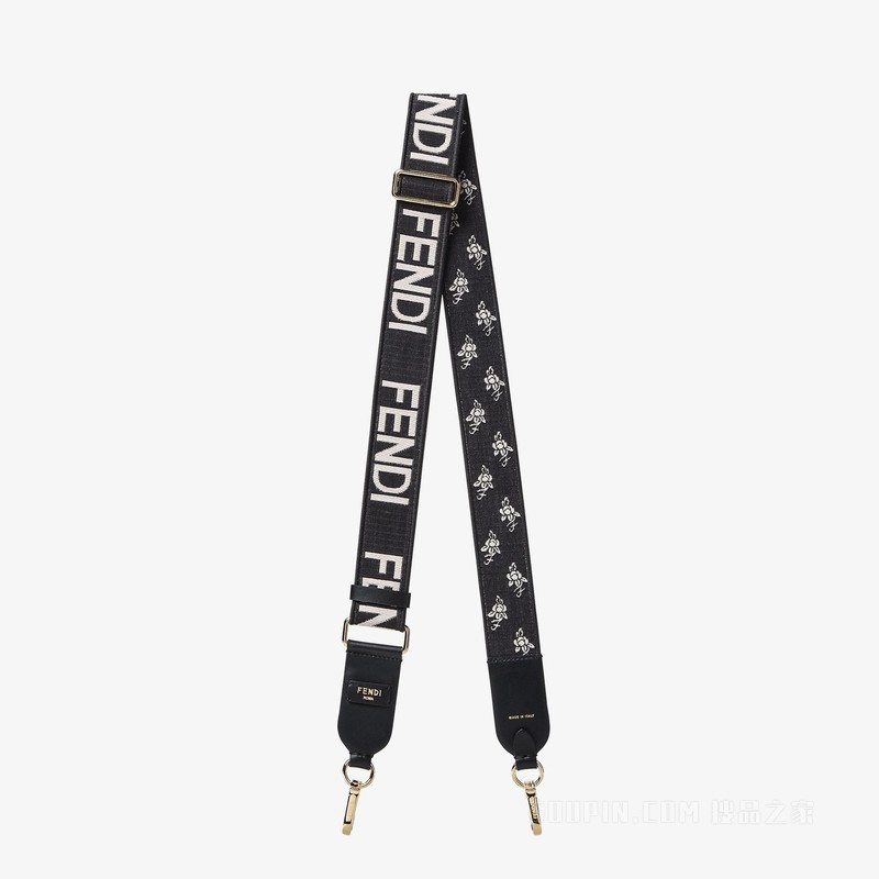 Strap You 黑色提花织带肩带