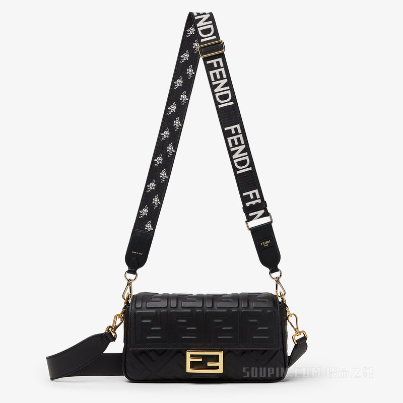 Strap You 黑色提花织带肩带