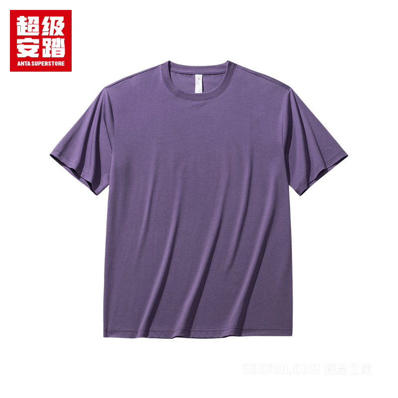 超级安踏运动复古男子3A抗菌冰肤短袖针织衫