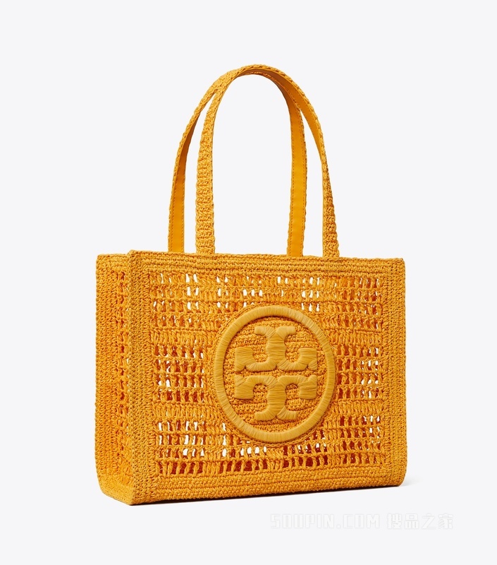 Ella 小号手工钩编托特包 桃色