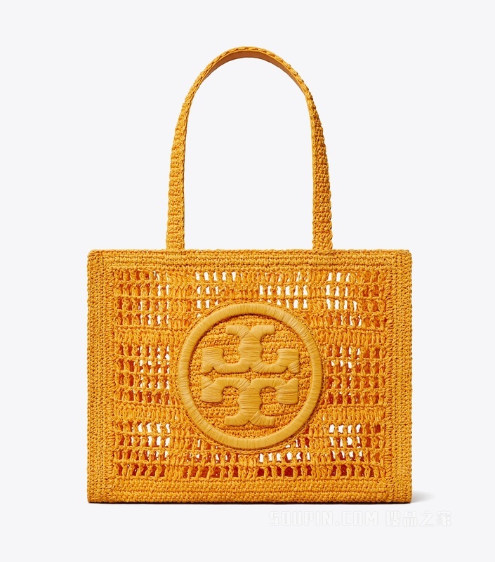Ella 小号手工钩编托特包 桃色