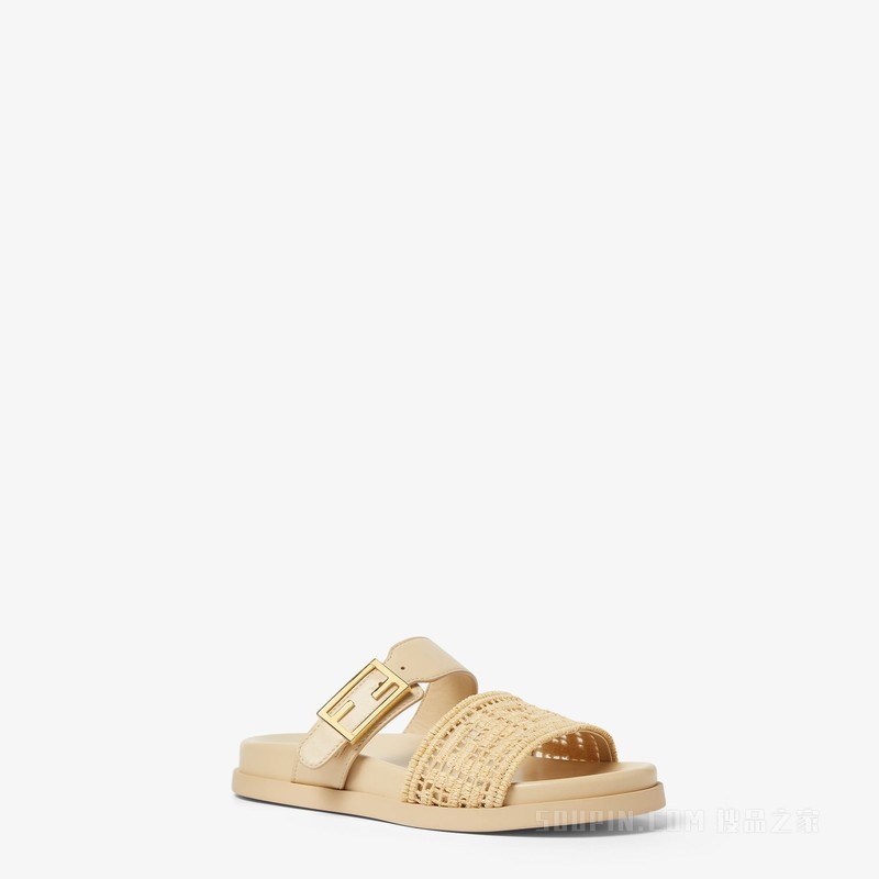 FENDI Feel 网眼布凉拖鞋