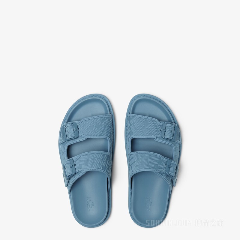FENDI Feel凉鞋 浅蓝色绒面皮凉鞋