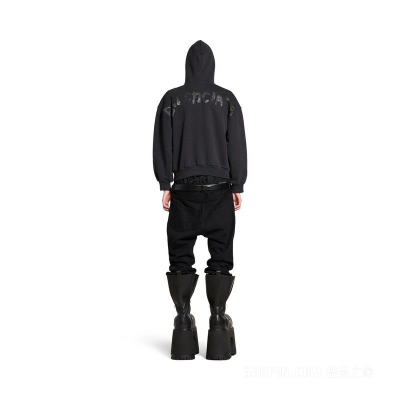 PAINTED HOODIE常规版型拉链连帽卫衣