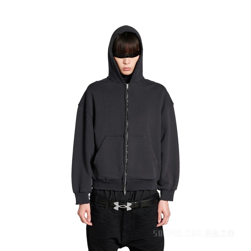 PAINTED HOODIE常规版型拉链连帽卫衣