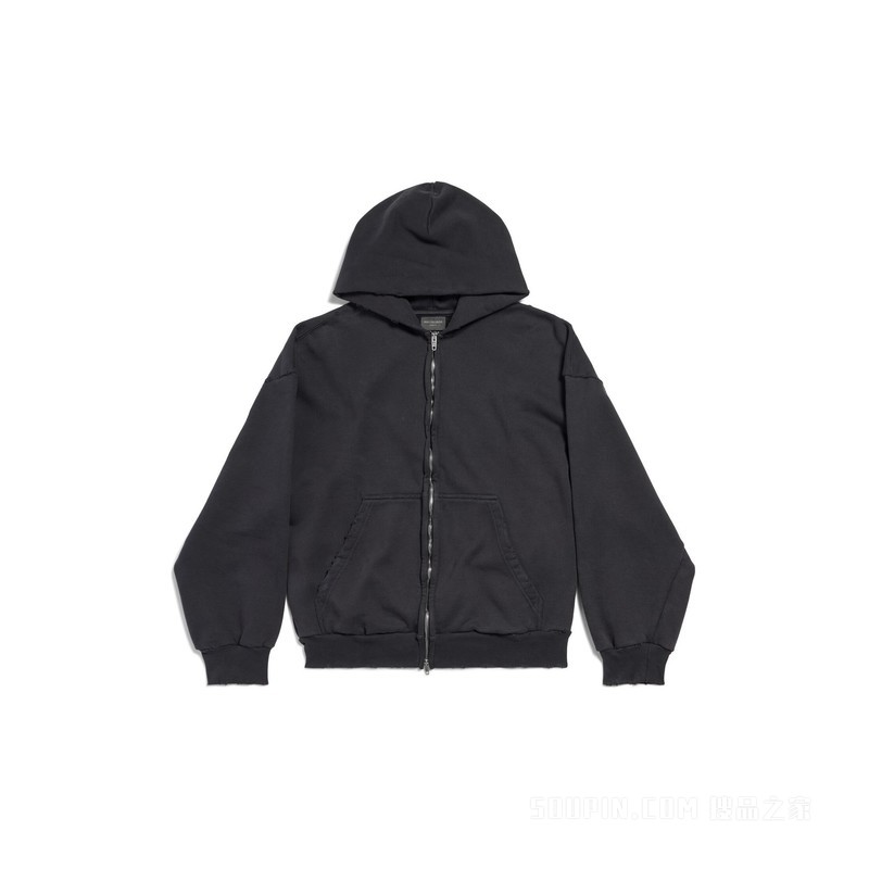 PAINTED HOODIE常规版型拉链连帽卫衣