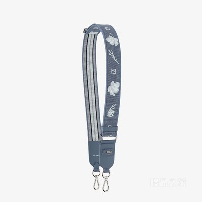 Strap You 蓝色棉质提花肩带
