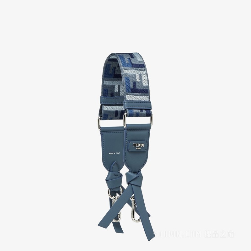 迷你Strap You 蓝色FF提花织带肩带