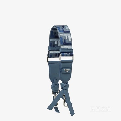 迷你Strap You 蓝色FF提花织带肩带
