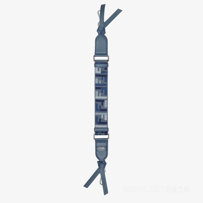 迷你Strap You 蓝色FF提花织带肩带