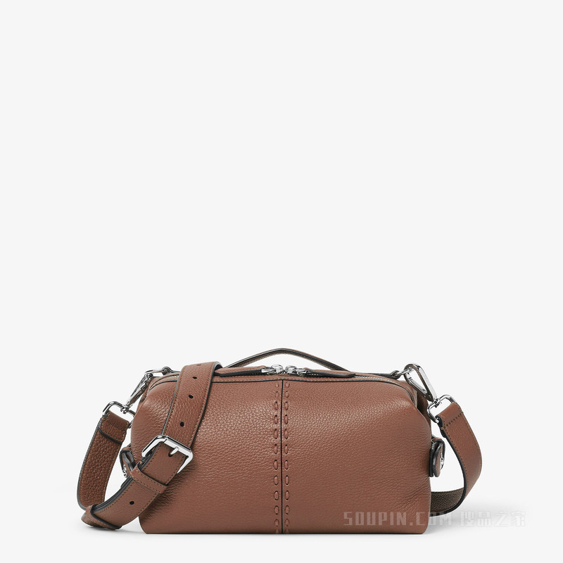 Selleria FENDI Siesta小号手袋 棕色皮革Selleria手袋