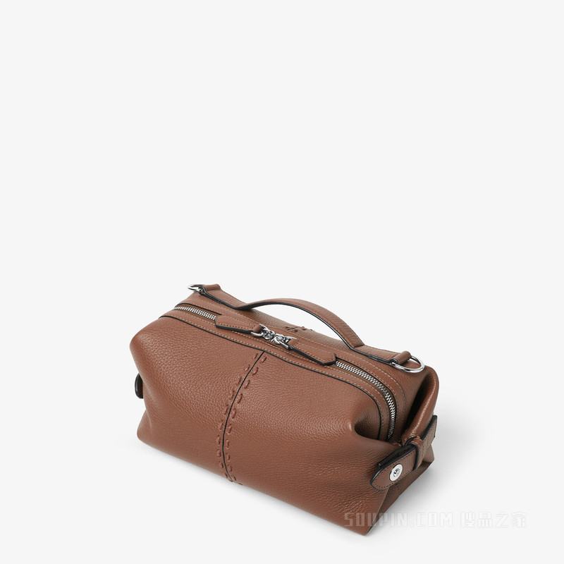 Selleria FENDI Siesta小号手袋 棕色皮革Selleria手袋