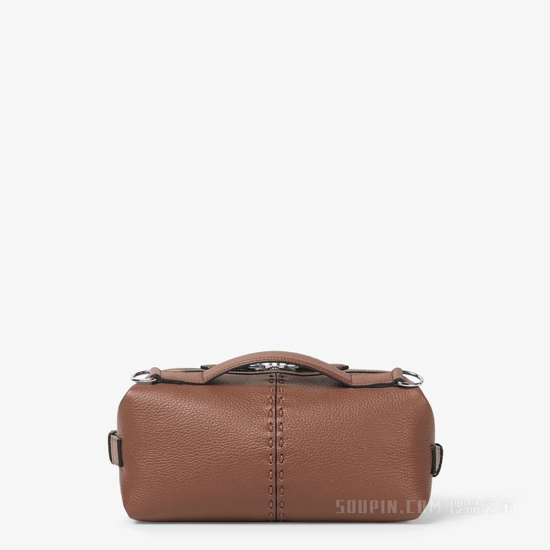Selleria FENDI Siesta小号手袋 棕色皮革Selleria手袋