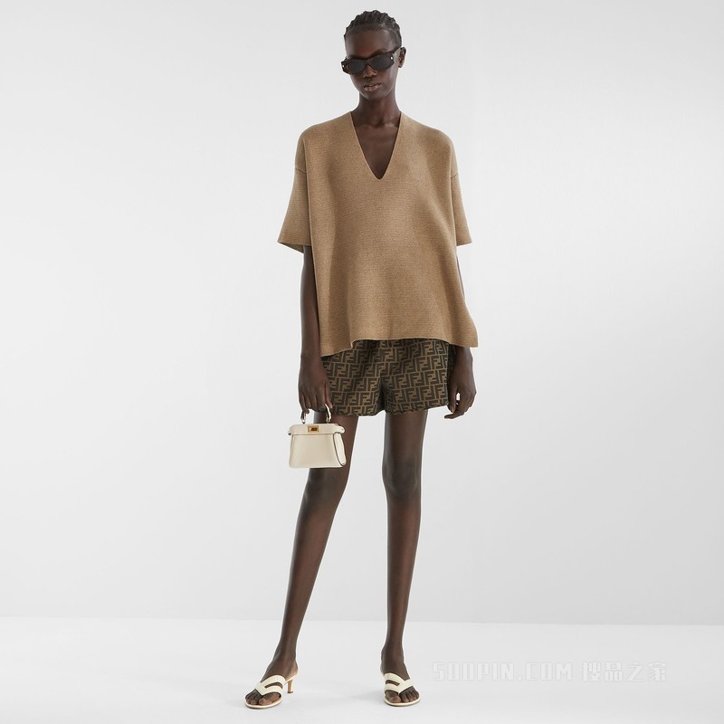 FENDI Fling 黄色艾尔斯蛇皮中跟人字拖