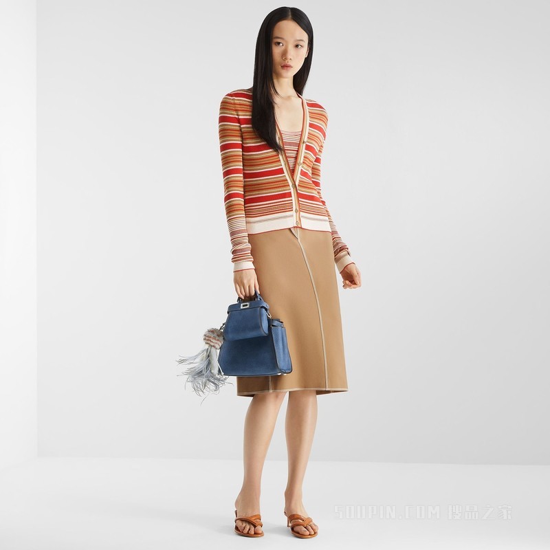FENDI Fling 浅棕色艾尔斯蛇皮中跟人字拖
