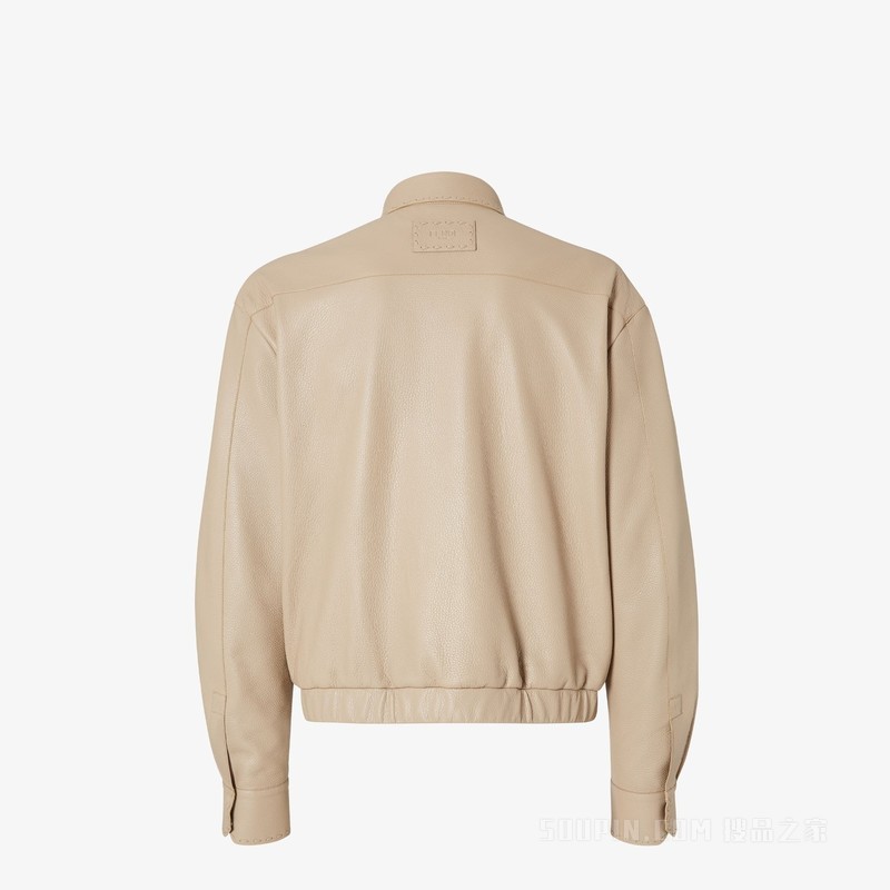 夹克衫 米色皮革Selleria夹克衫