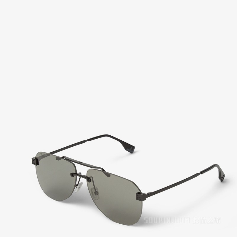 FENDI Sky 哑光黑色金属太阳镜