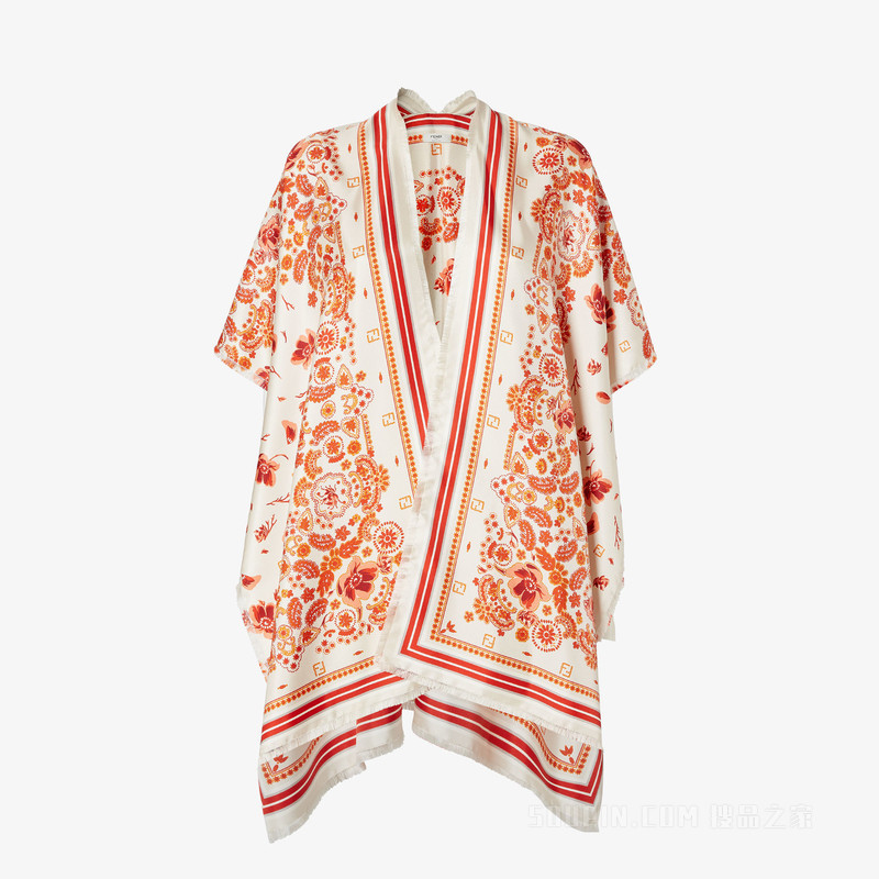 斗篷 象牙色Coral Bandana桑蚕丝斗篷