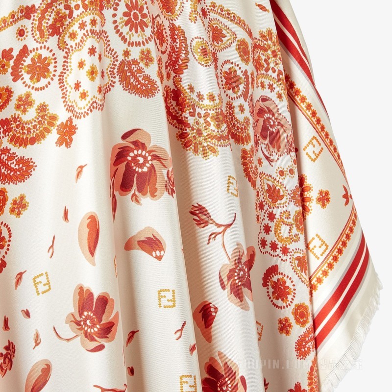 斗篷 象牙色Coral Bandana桑蚕丝斗篷