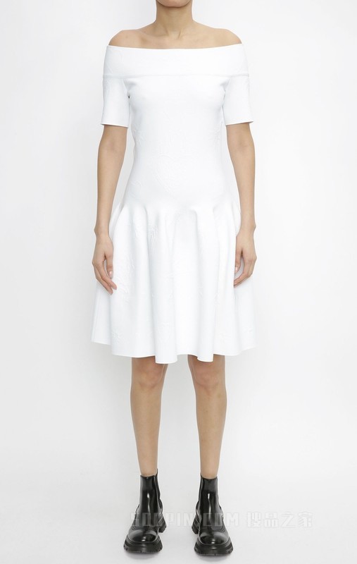 Off-the-shoulder knit dress
