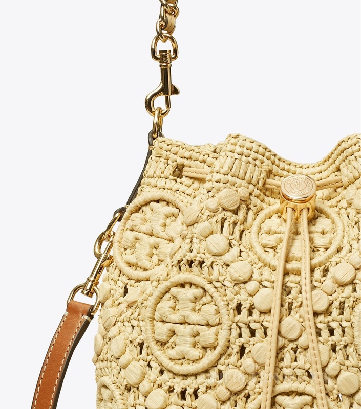 T Monogram 拉菲草水桶包 自然原色