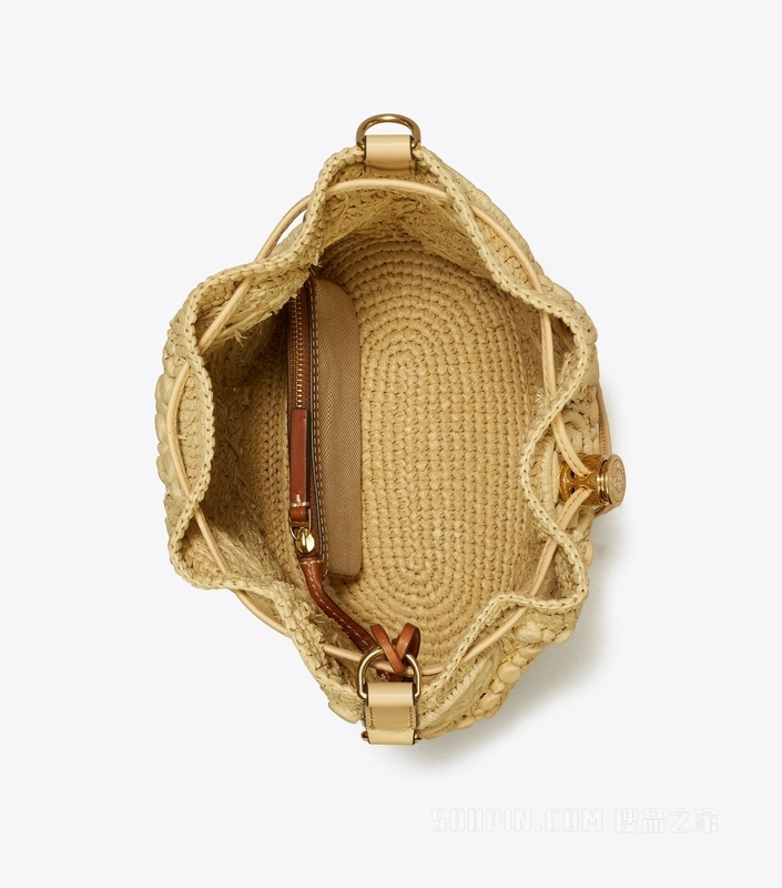 T Monogram 拉菲草水桶包 自然原色