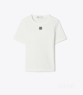 棉质罗纹 T 恤 雪花白