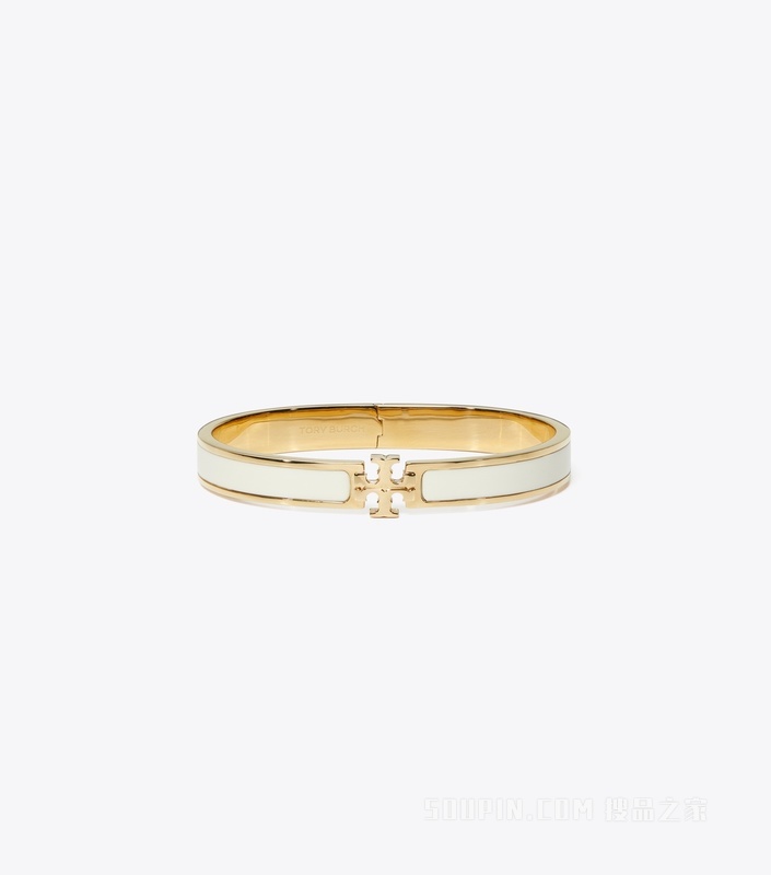 Kira 中号珐琅手镯 Tory 金/象牙白