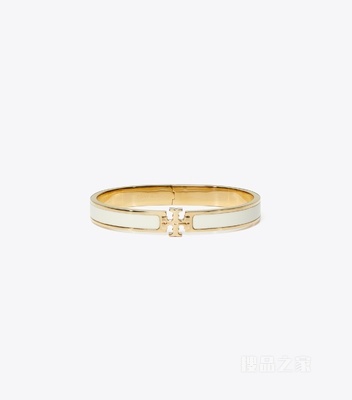 Kira 中号珐琅手镯 Tory 金/象牙白