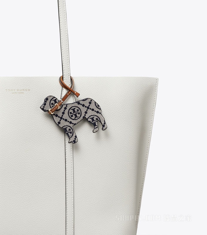 【礼物】T Monogram 猎犬钥匙扣 Tory 海军蓝