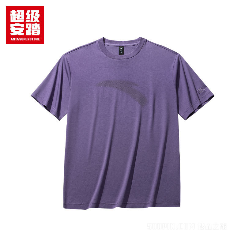 超级安踏运动复古男子3A抗菌冰肤短袖针织衫