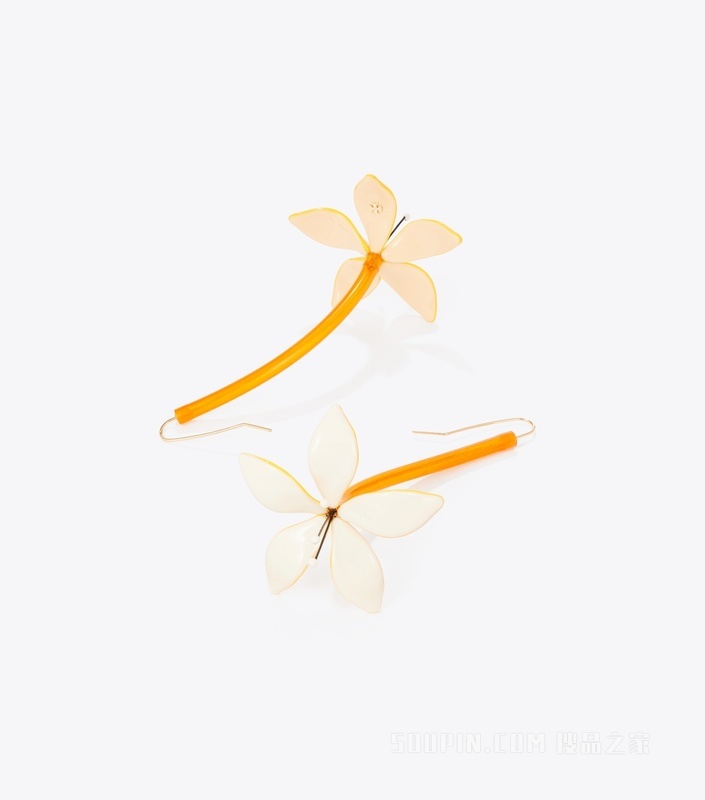 花朵耳环 白色