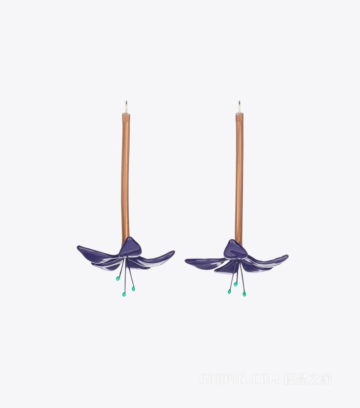 花朵耳环 海军蓝