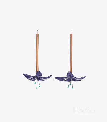 花朵耳环 海军蓝