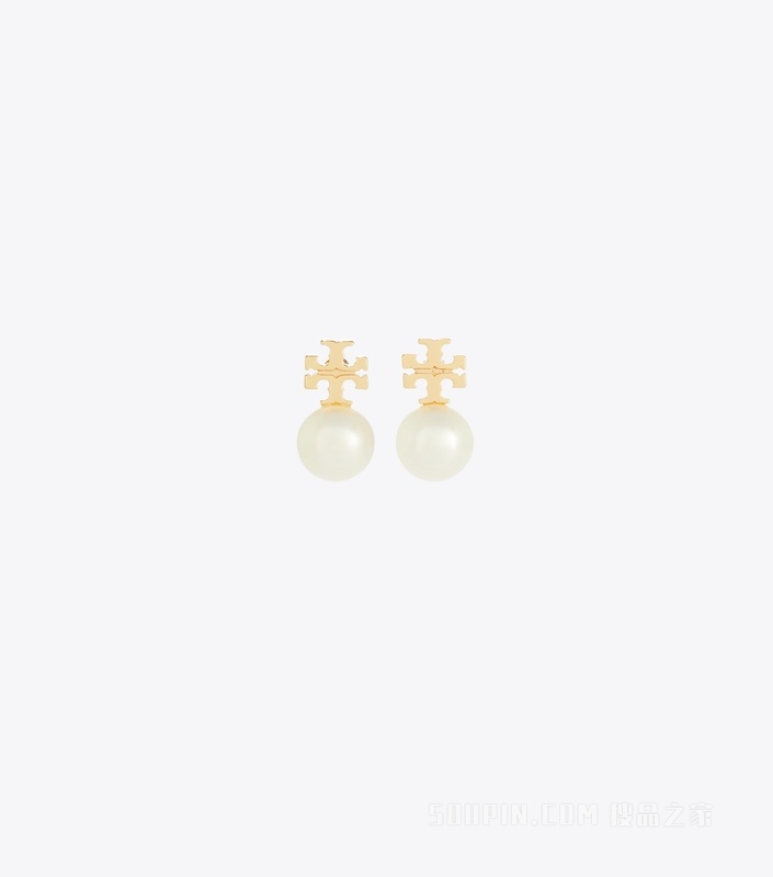 仿珍珠耳钉 Tory 金/珍珠色