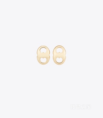 Gemini 耳钉 浅黄铜色