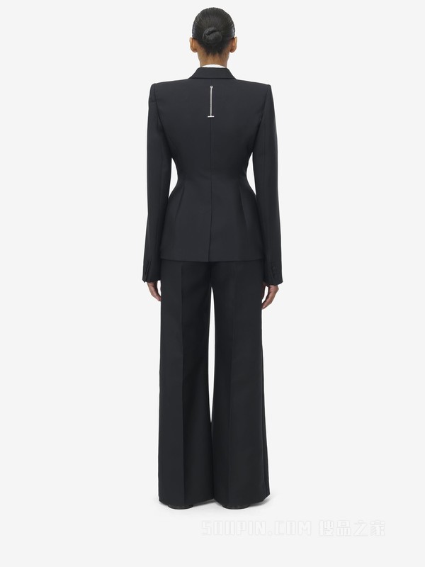 翘肩双排扣夹克