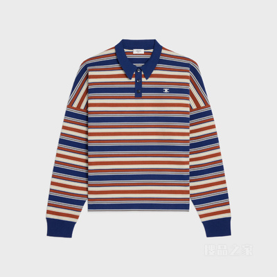 TRIOMPHE条纹宽松POLO衫 NAVY/ORANGE/ECRU-FZQ0