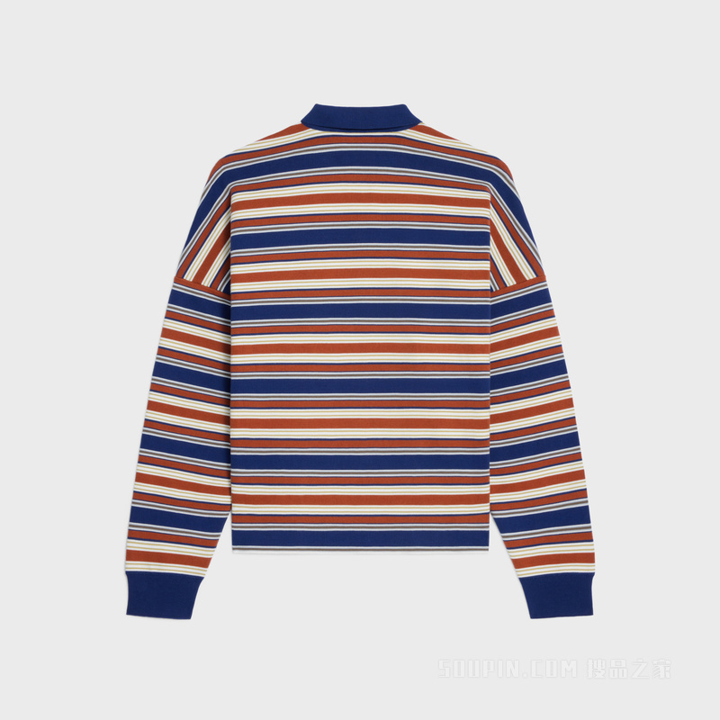TRIOMPHE条纹宽松POLO衫 NAVY/ORANGE/ECRU-FZQ0