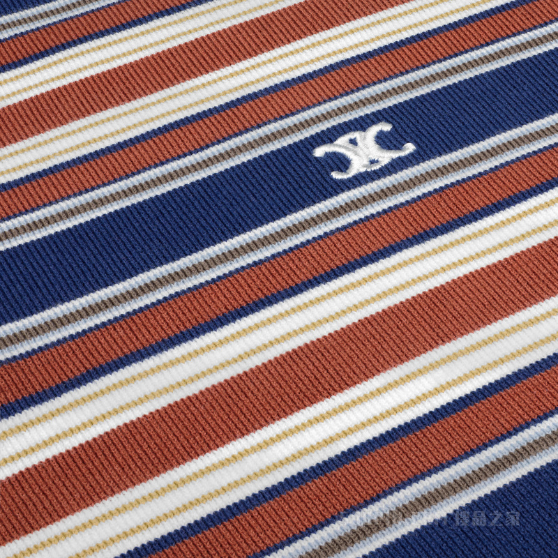 TRIOMPHE条纹宽松POLO衫 NAVY/ORANGE/ECRU-FZQ0