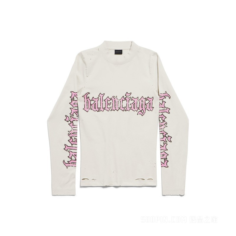 BLACKLETTER SCRIPT合身长袖T恤